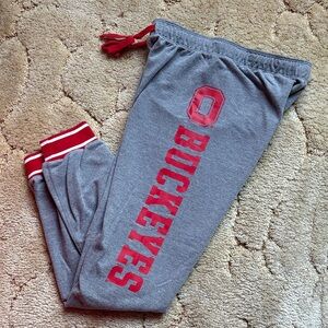 PINK Victoria's Secret Gray and Red Buckeyes Sweatpants